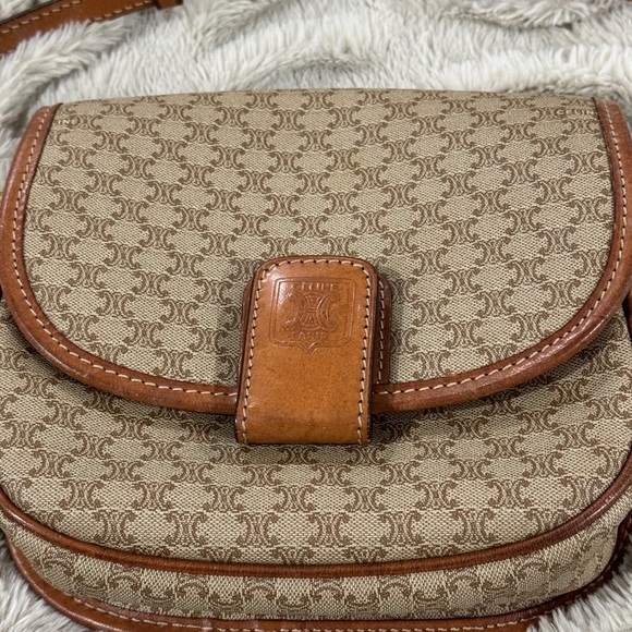 Vintage Celine Macadam Canvas & Leather Crossbody Bag - Picture 2 of 13